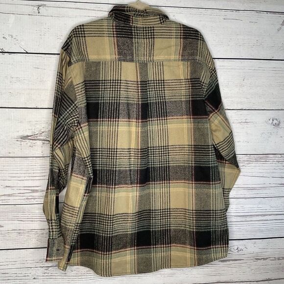 Berne Apparel Button Up Flannel Shirt Jacket Men Size L Plaid Slate 100% Cotton - Picture 8 of 10